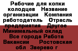 Рабочие для копки колодцев › Название организации ­ Компания-работодатель › Отрасль предприятия ­ Другое › Минимальный оклад ­ 1 - Все города Работа » Вакансии   . Ростовская обл.,Зверево г.